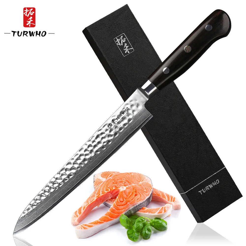 8 дюймовый нож для нарезки TURWHO японский из дамасской стали мясного мяса ручка