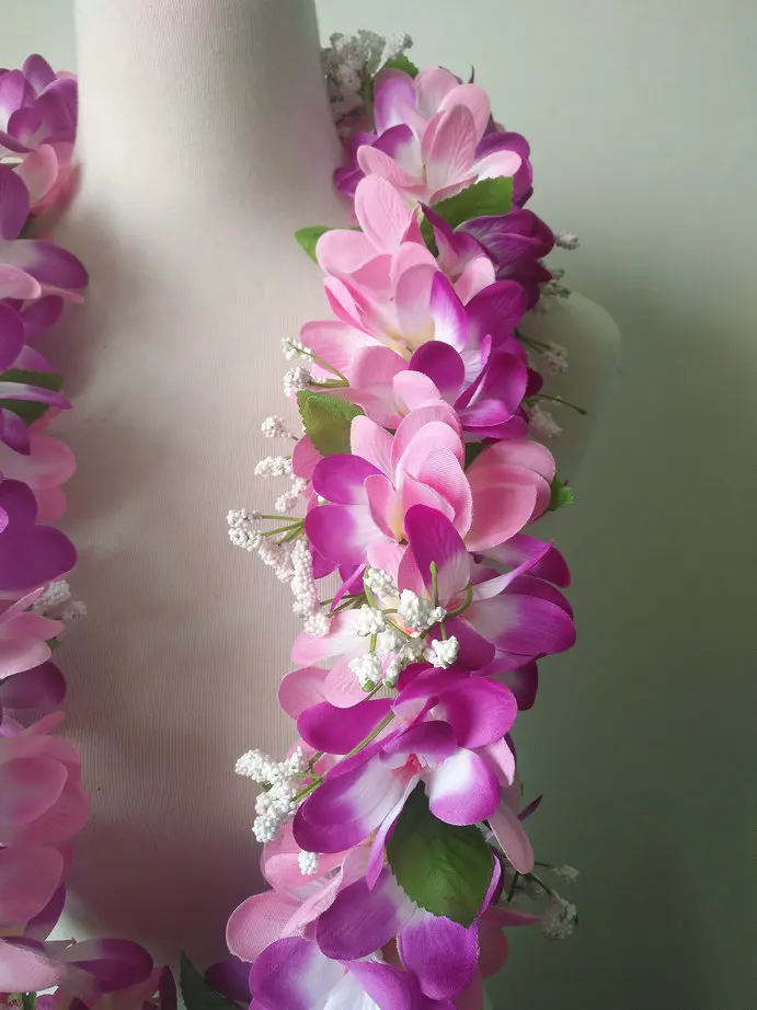 Бесплатная доставка 50 шт./лот CH0357A 40 дюймов бархатная одежда Plumeria Lei гавайский
