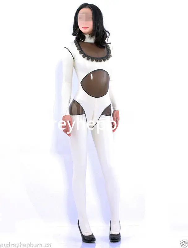 Латексный резиновый костюм Gummi Ganzanzug белый и кофейный Zentai XS-XXL | Тематическая