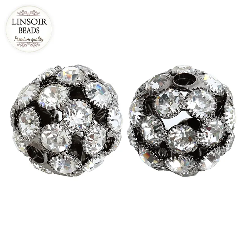 LINSOIR 2 шт./лот модные микро Хрустальные Бусины медная прокладка большого