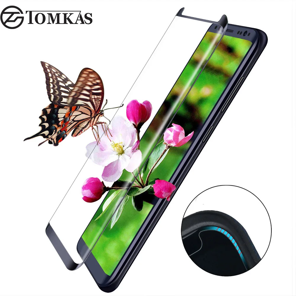 TOMKAS закаленное стекло для Samsung Galaxy S8 Plus 3D круглая изогнутая Защитная пленка