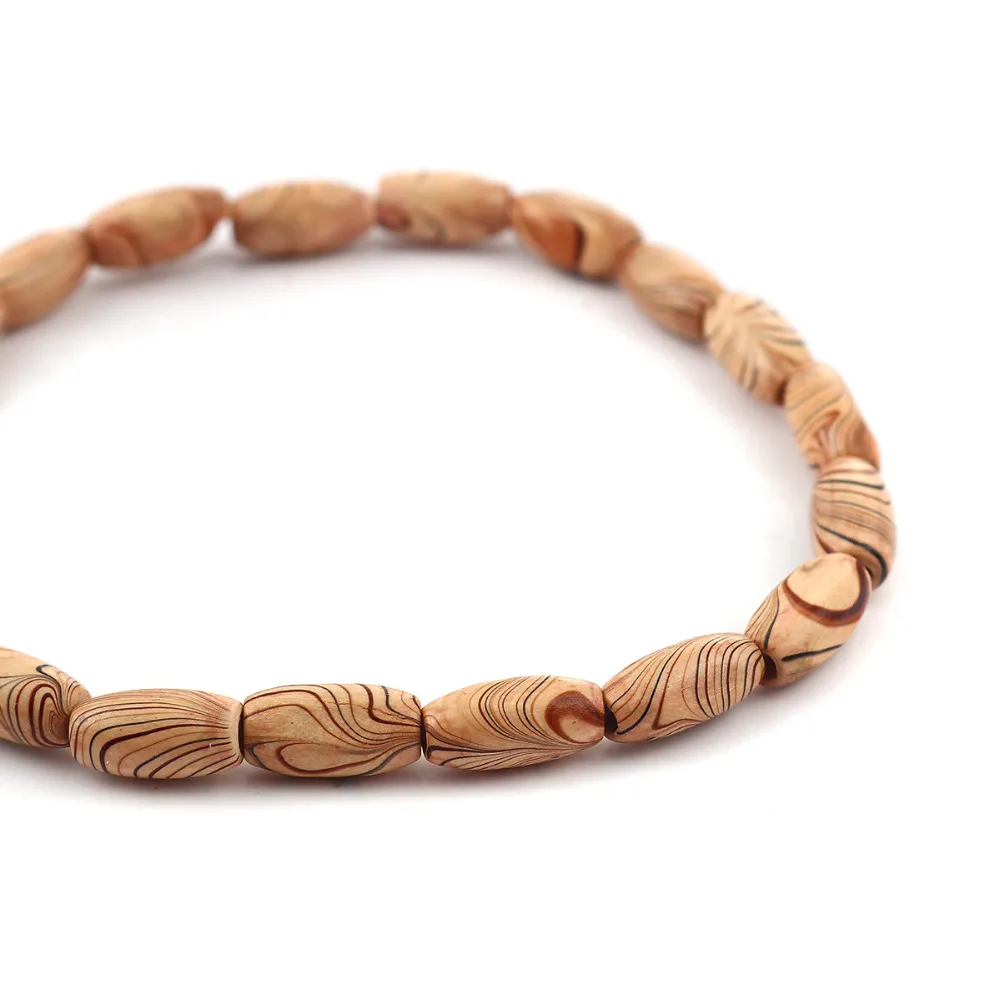 DoreenBeads деревянные бусины разделители овальные коричневые полосы 15 мм x 8 (5/8 &quotx