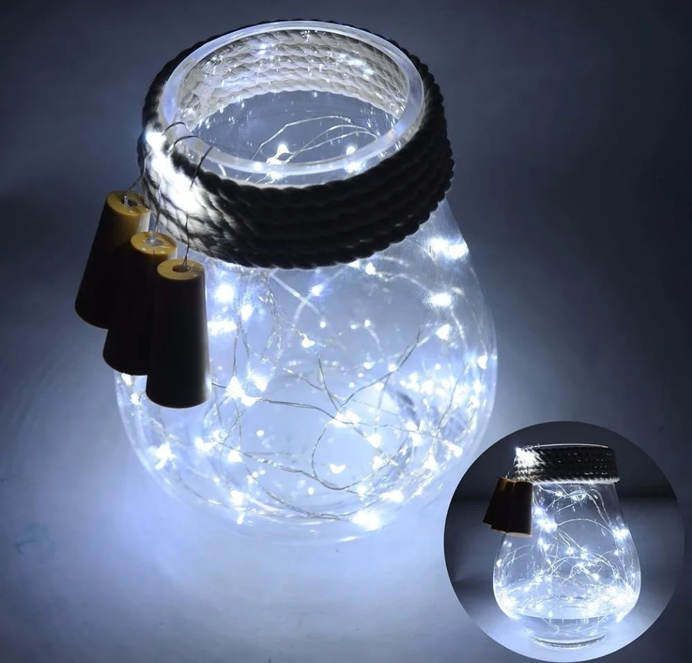 Новая одежда для маленькой девочки 2 м 20LED Батарея питание бутылки вина Spark