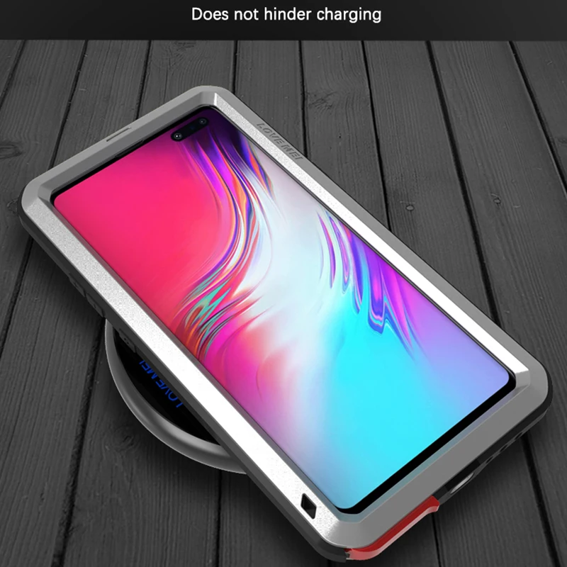2019 S10 5G LOVE MEI мощный чехол со стеклом для Samsung Galaxy Роскошный Алюминиевый