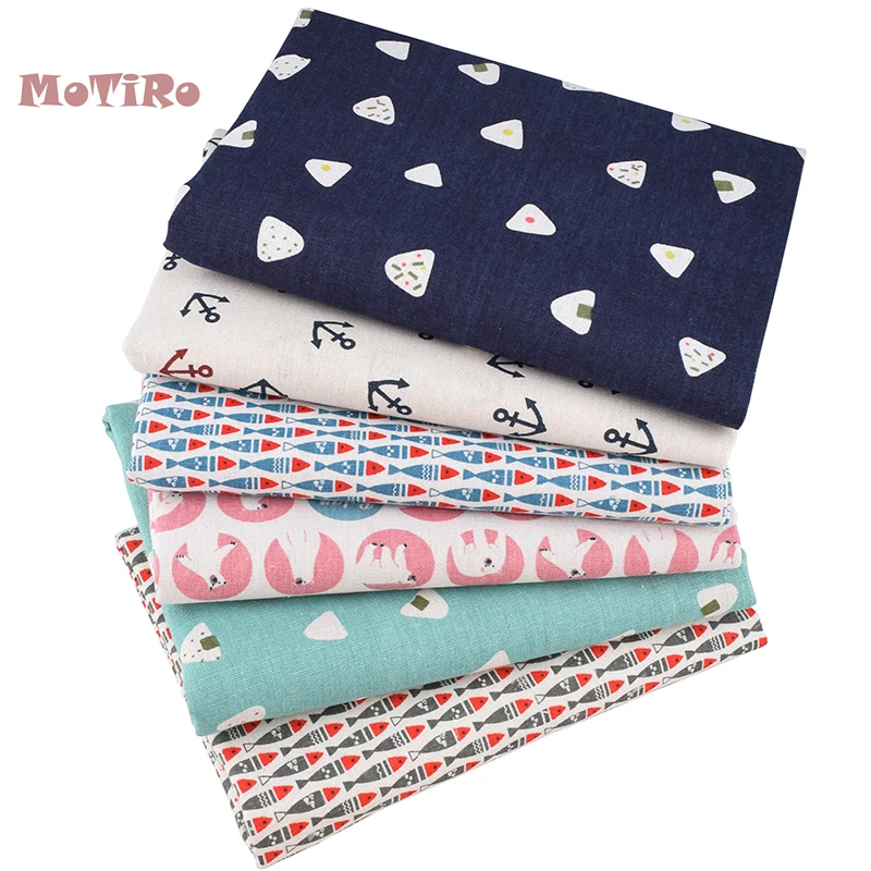 MoTiRo 6 шт./лот 25*45 см хлопковая льняная ткань с принтом серия темно-синего стиля