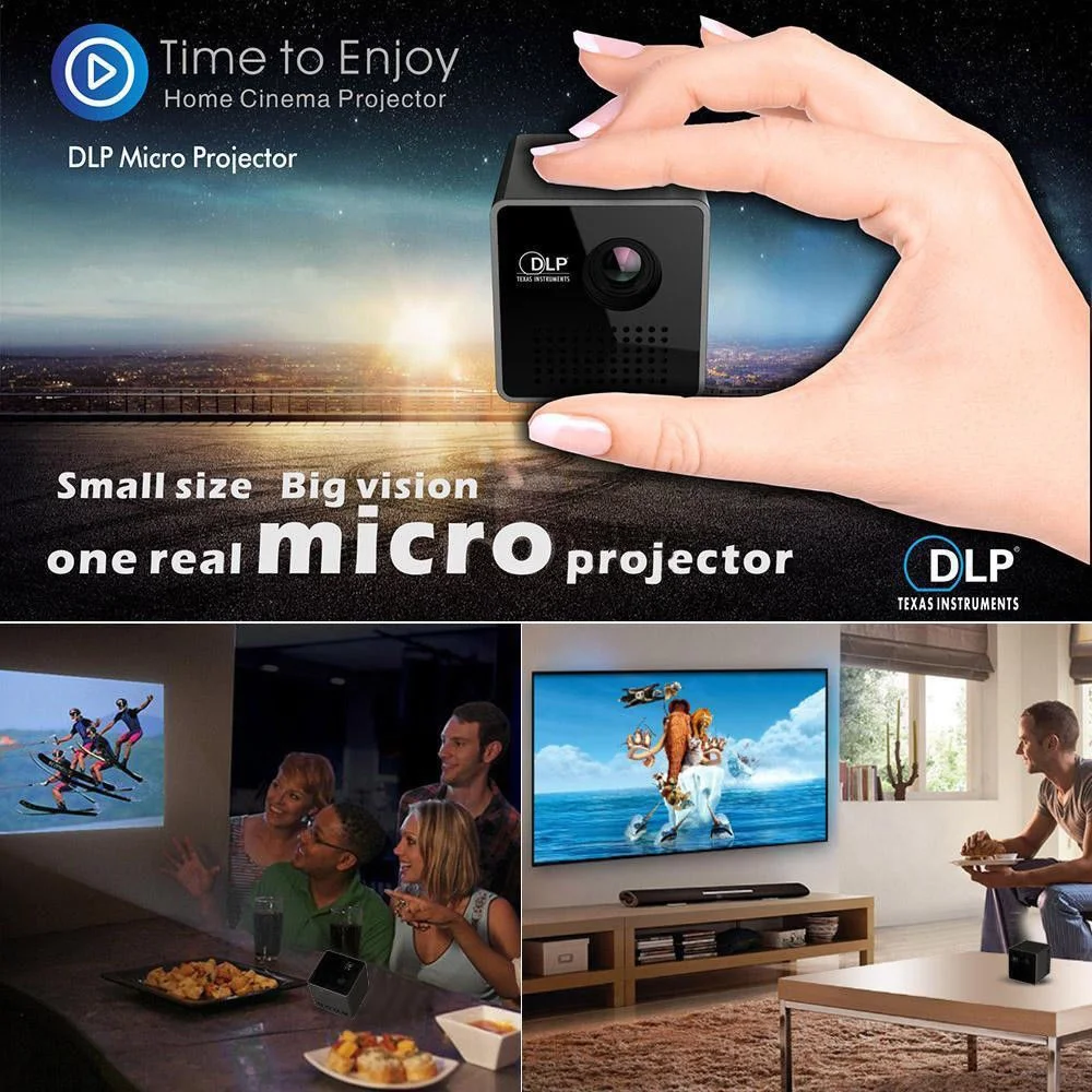 Мини проектор 1080 P беспроводной wifi мобильный Поддержка Miracast DLNA карманный