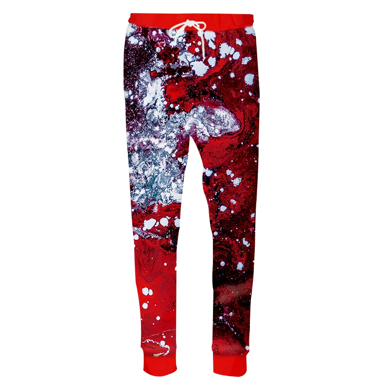 Спортивные штаны UJWI с абстрактным принтом 3D красные для фитнеса бега новая