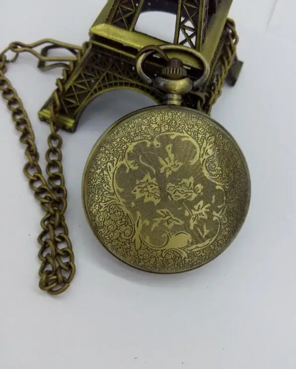 

Bronze Antique Vintage Spider Web Hollow Golden surface FOB chain Quartz Steampunk Pocket Watch