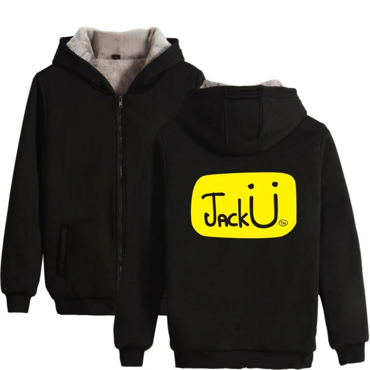 LUCKYFRIDAYF 2018 DJ Skrillex и Jack U зимнее пальто Мужская толстовка одежда хлопковая шапка на