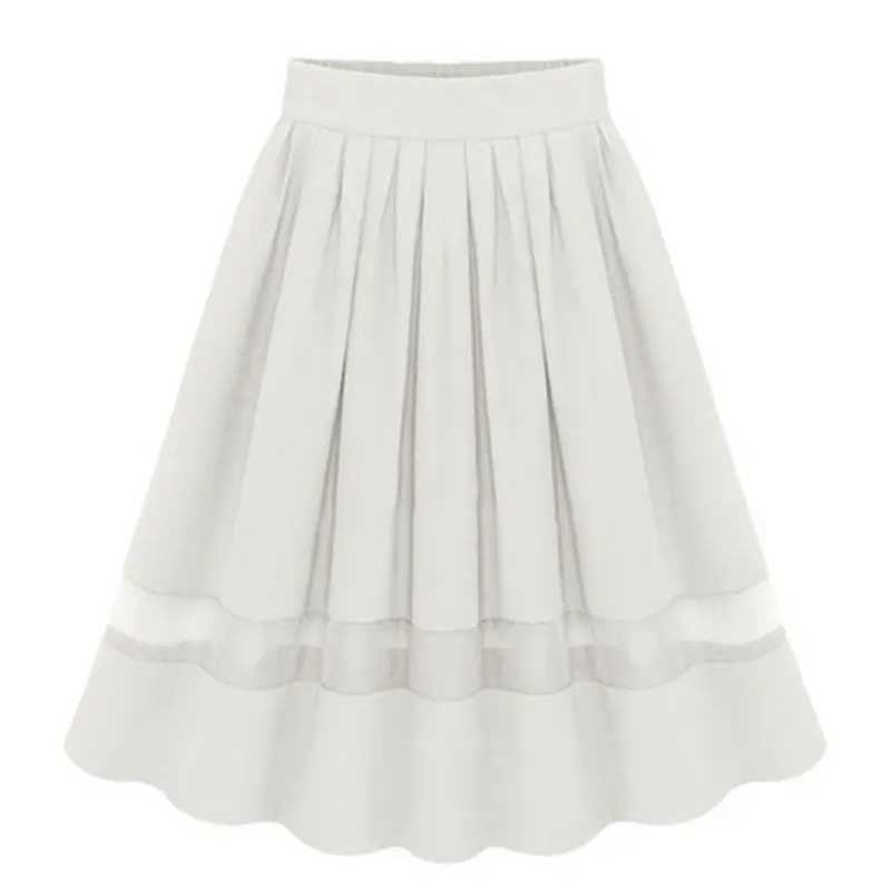 Женская плиссированная юбка до колен элегантная сетчатая шифоновая в