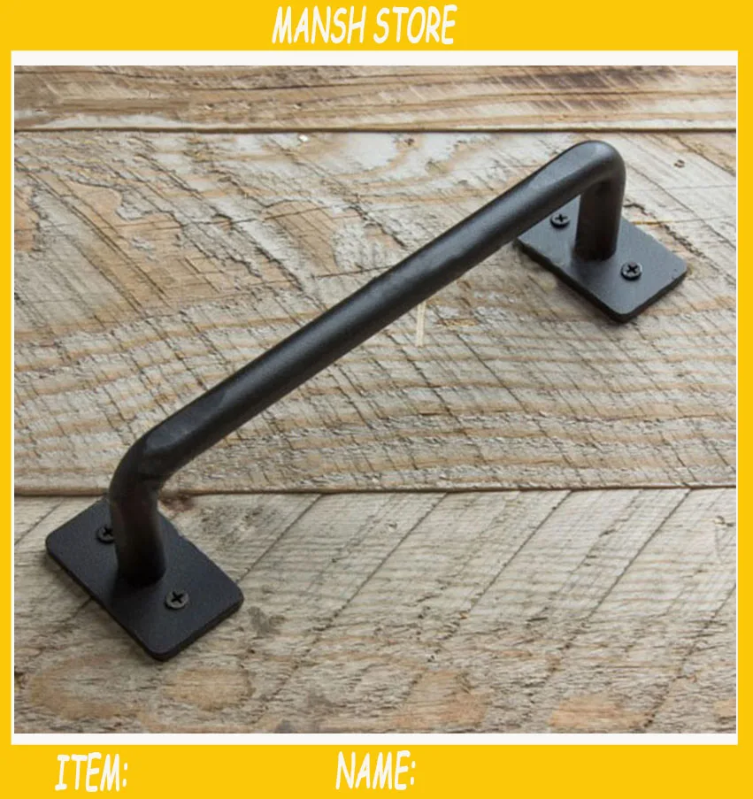 

Iron Door Handle Industry Style Metal Black Handle Retro Gate Handle American Countryside Free Shipping