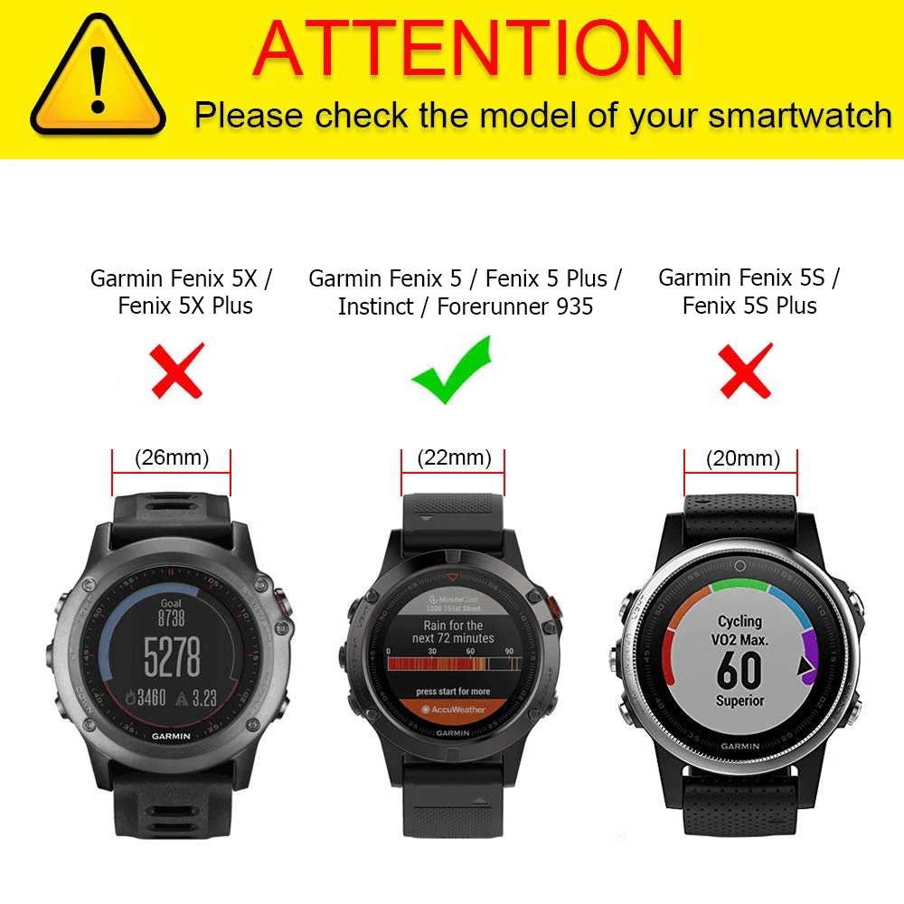 GXV 22 мм Премиум нейлон НАТО ремешок серебряный 3 кольцо для часов Garmin Fenix 5 / Instinct
