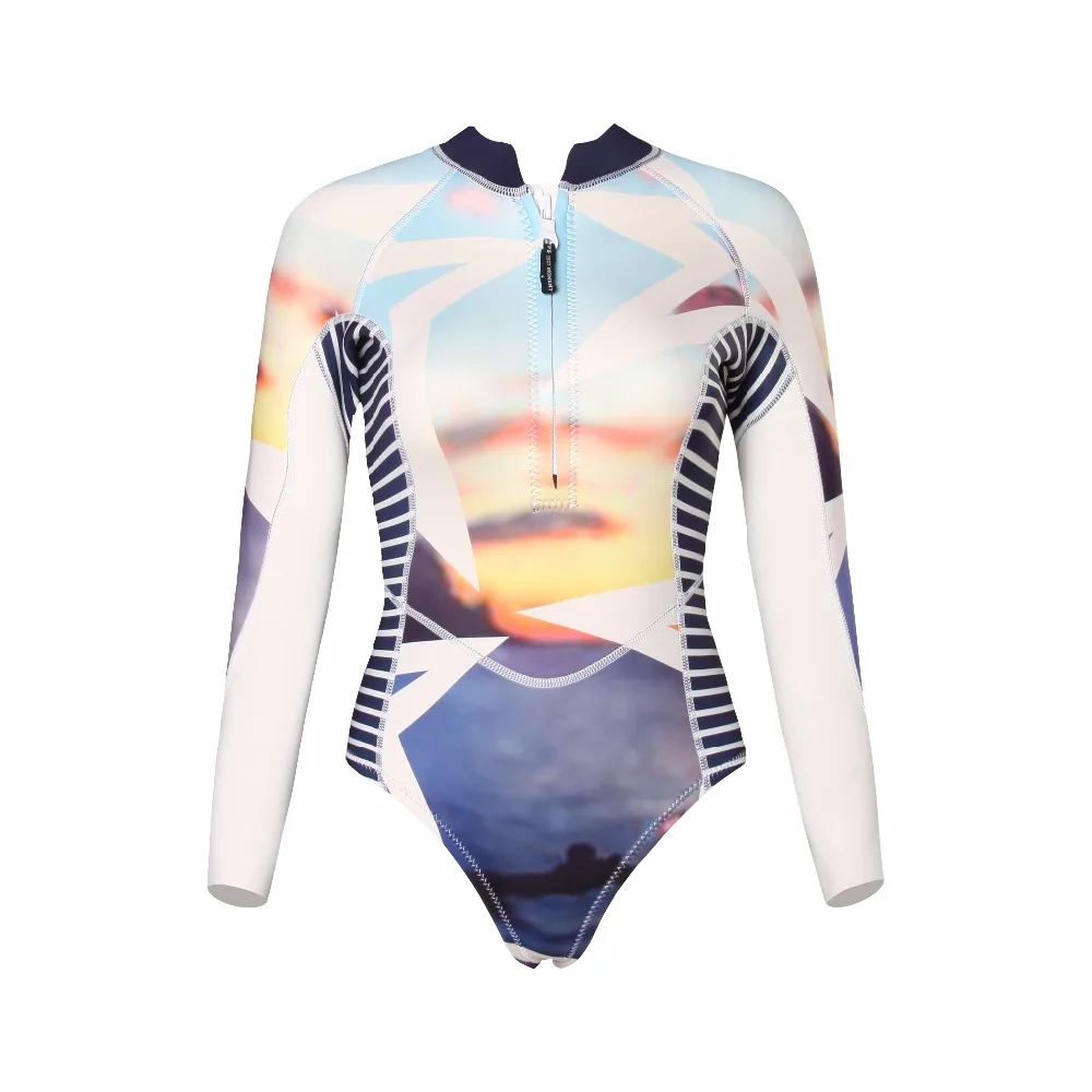

Wetsuit 2MM One Piece Swimsuit Rashguard Women Diving Suit Surfing Beach Wear Long Sleeve best quality