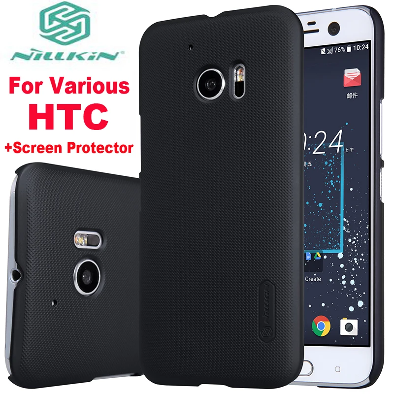 Для HTC U Play чехлы для телефонов Nillkin матовый щит черный Жесткий Чехол ПК чехол -
