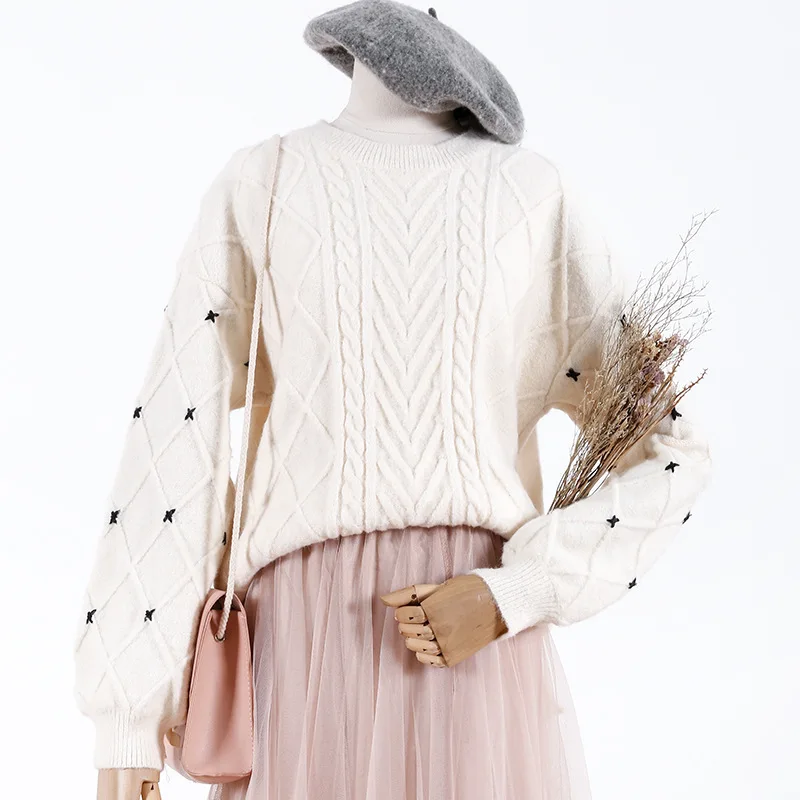 Women Winter Pullover and Sweaters Oneck Twisted Sweater Pull Femme Sweter Mujer Short Femninino 2019 winter sweater | Женская одежда