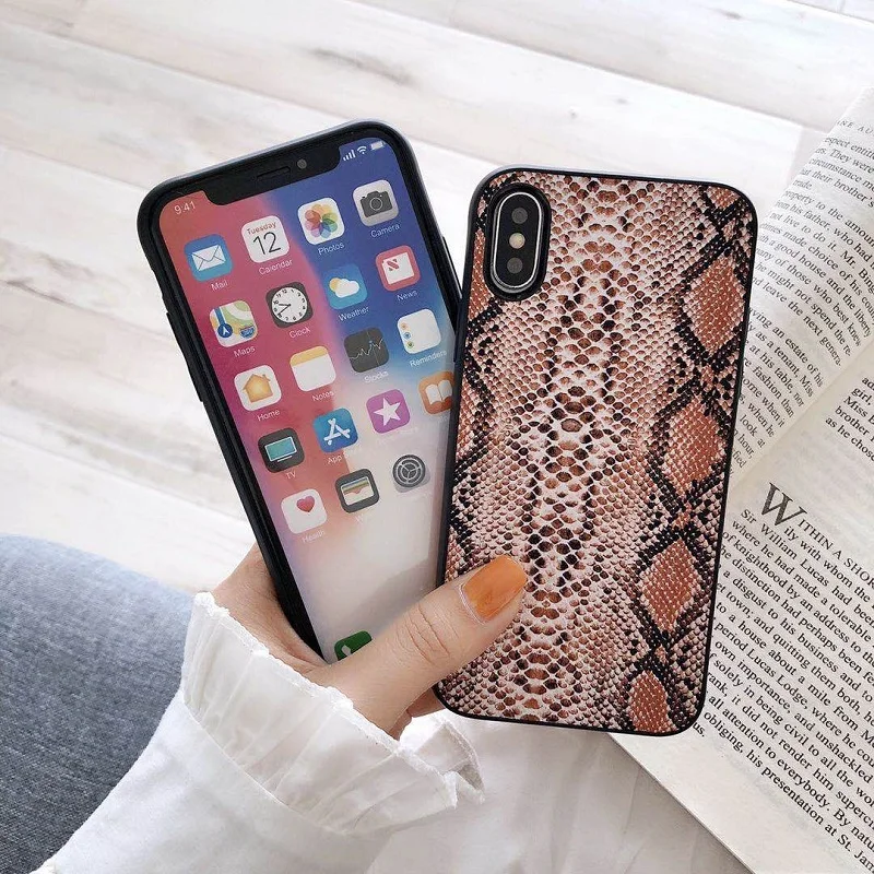 Винтажный чехол для телефона из змеиной кожи для iphone XS Max, Матовый Мягкий ТПУ чехол для iphone 11 11pro max X XR XS 6 6s 7 8 plus, задняя крышка
