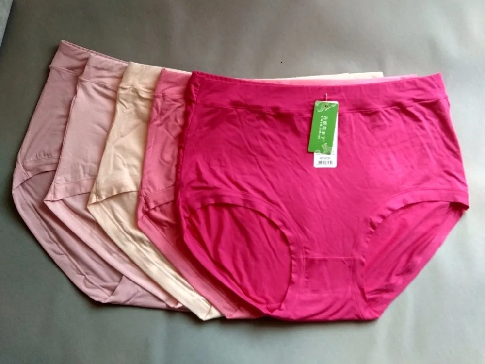 6XL женские супер большой нижнее белье из бамбукового волокна Однотонные трусы