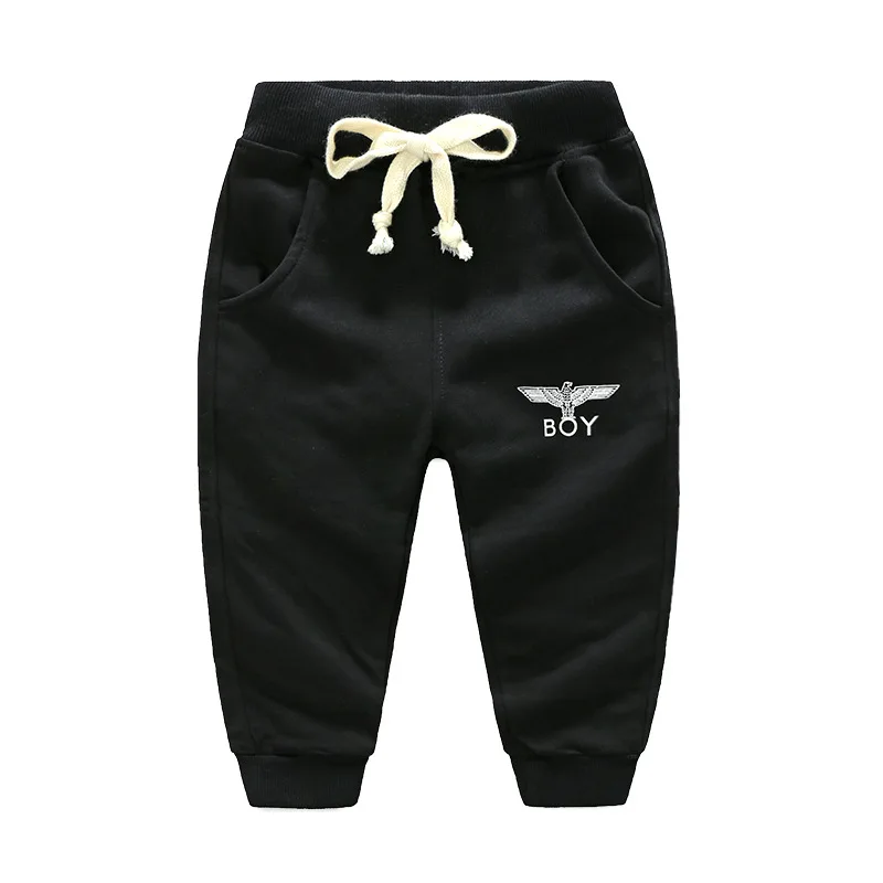Новинка 2018 зимняя одежда для маленьких мальчиков черный топ с орлом + штаны