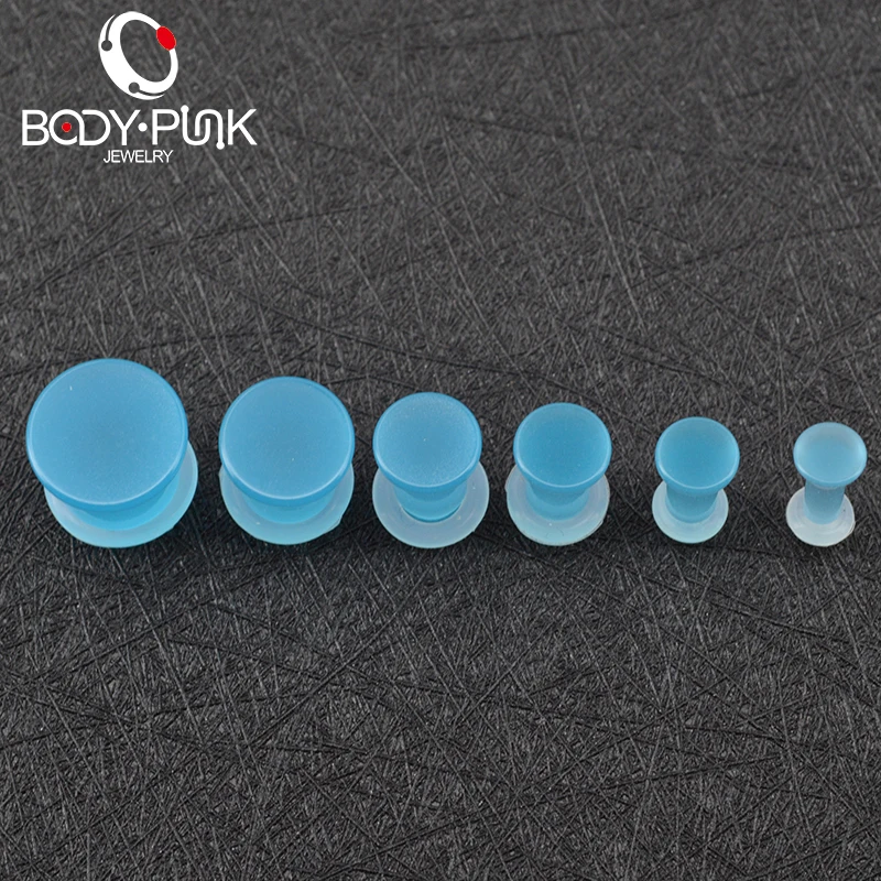 Тело панк ювелирные изделия синий акрил светится в темноте штекер для тоннелей