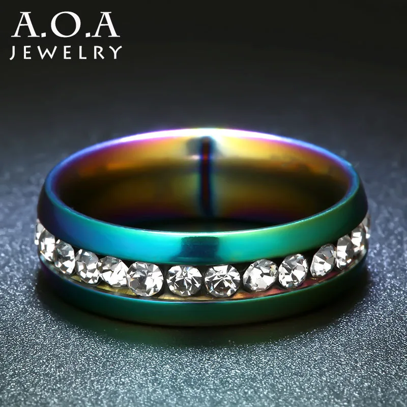 UZone однорядное кольцо с прозрачным кристаллом из нержавеющей стали разные цвета