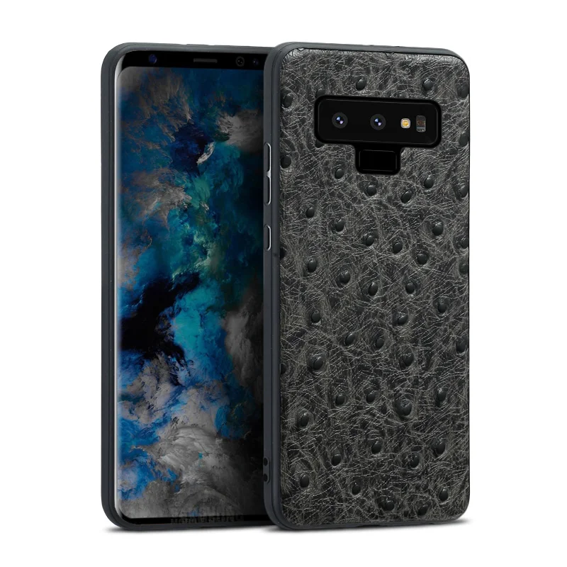 

brand ostrich grain full-wrapped phone case For Samsung S8 S9 Plus Note 9 8 S7 Edge phone case All handmade custom processing