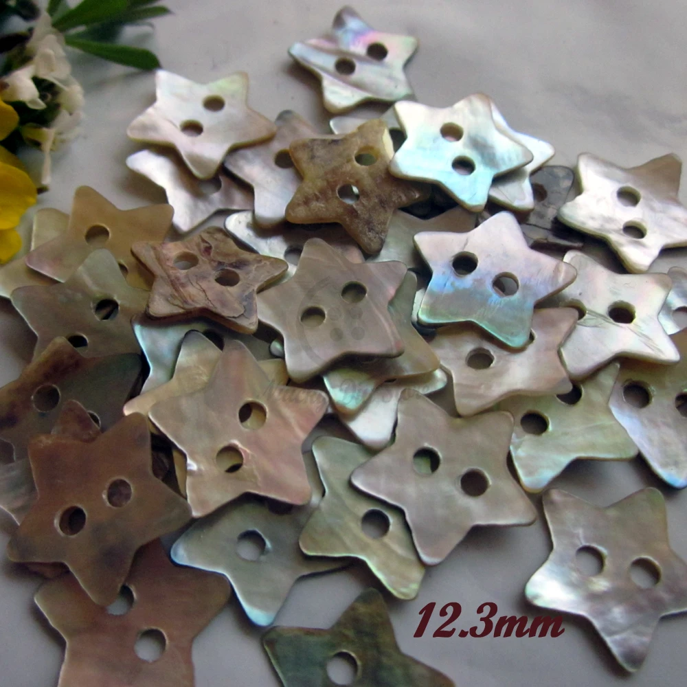 

144 шт. 12,3 мм 2 отверстия Звезда натуральная перламутровая оболочка декоративные пуговицы для пришивания Diy Ремесло Скрапбукинг аксессуары