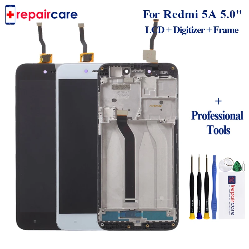 

5,5 ''сенсорный экран дигитайзер стекло + ЖК-дисплей в сборе для Xiaomi Redmi 5A ЖК-сенсорный экран + рамка