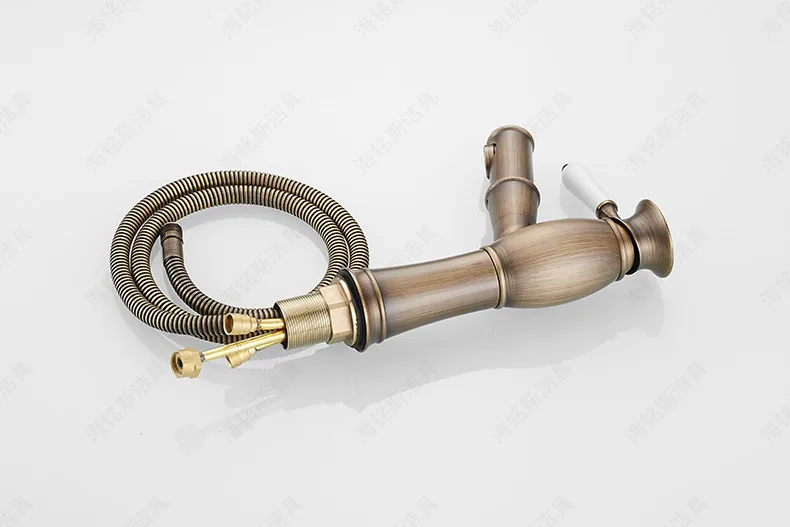 Free shipping hot sale antique bathroom basin mixer tap with single lever pull out sink of cold brass facuets | Обустройство дома