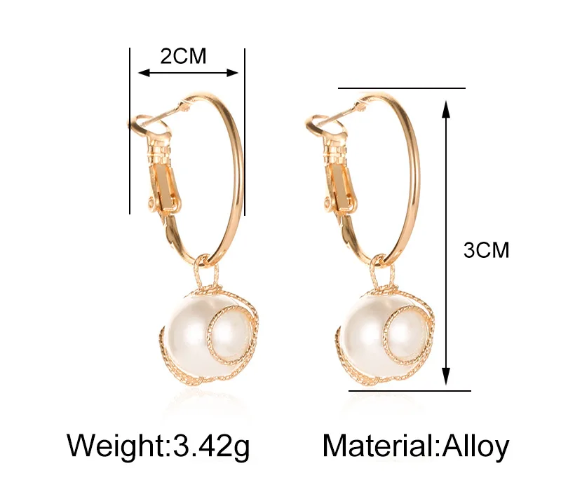2019 новая Корейская версия простой серьги ретро темперамент обернутые жемчужные
