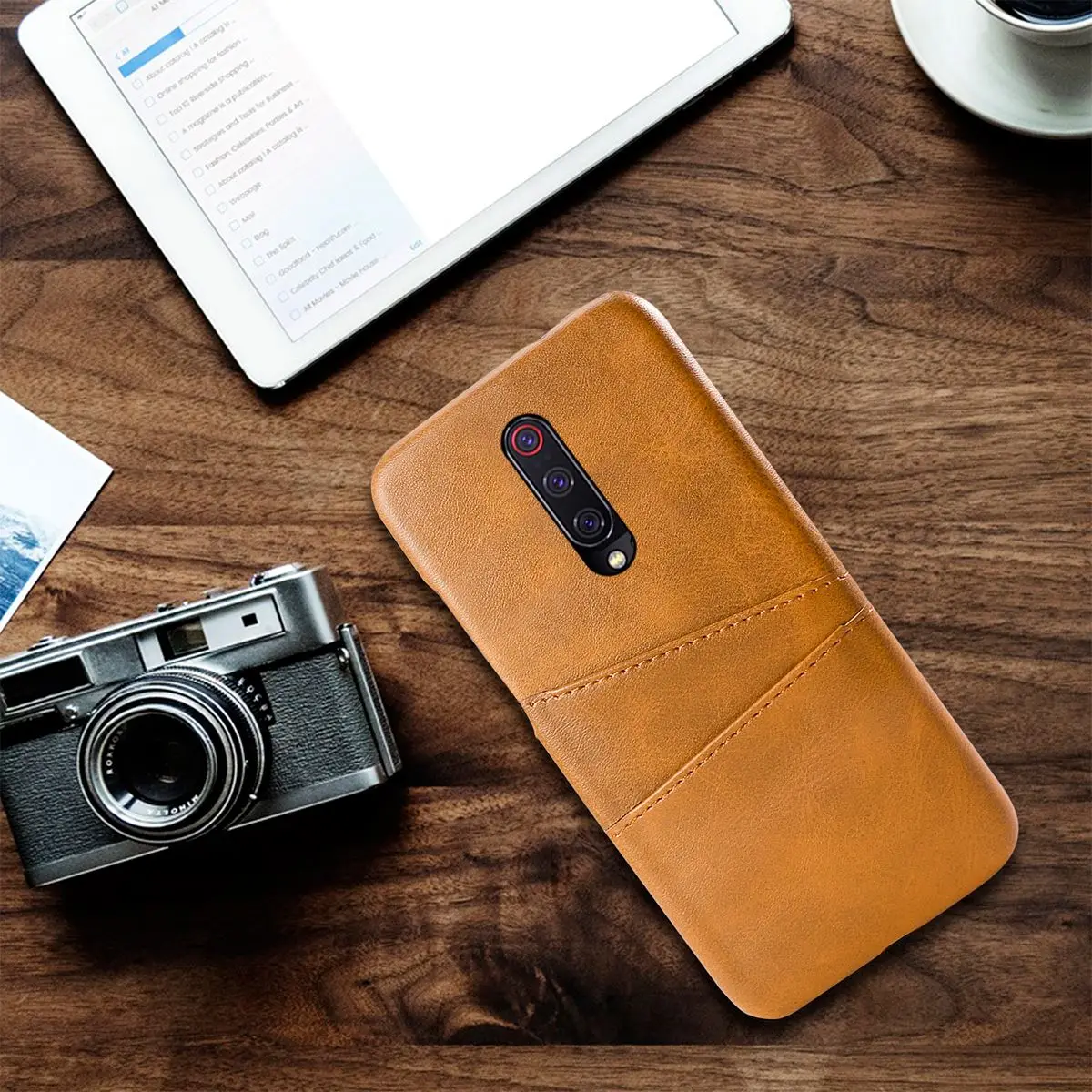 Чехол для Xiaomi Mi 9T Pro жесткая задняя крышка из искусственной кожи с зернистой