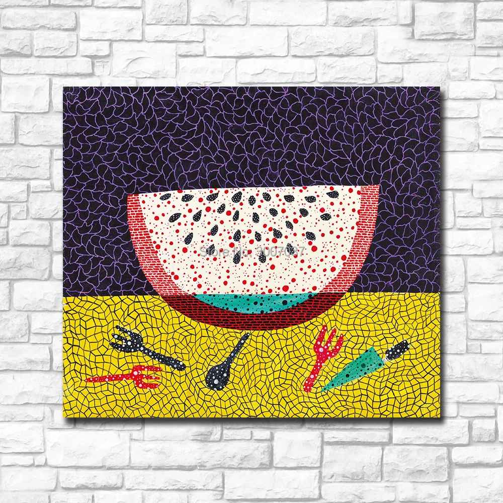 Искусство ручной работы Kusama Yayoi горный арбуз II живопись для гостиной украшение