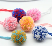 60pcs handmade multi color yarn pom poms for costumes headbands beanies hats shoes clothing mix size with strand 35mm 45mm