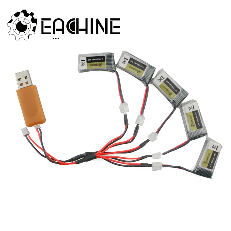 5 шт. Eachine E010 E010C E011 E013 3 7 В 260 мАч 45C Lipo батарея USB зарядное устройство Разъем для RC Quadcopter Power Charging Parts|3.7v 260mah|lipo