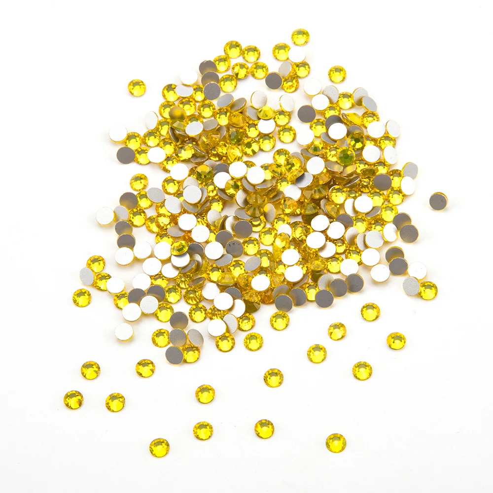 Лимон Стразы SS3 SS34 высшего качества не Горячая фиксация хрустальные стразы клей