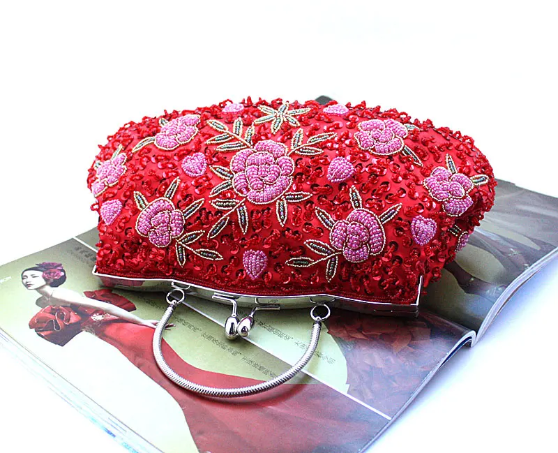 Новое поступление фиолетовая Банкетная Сумочка клатч с бисером и блестками