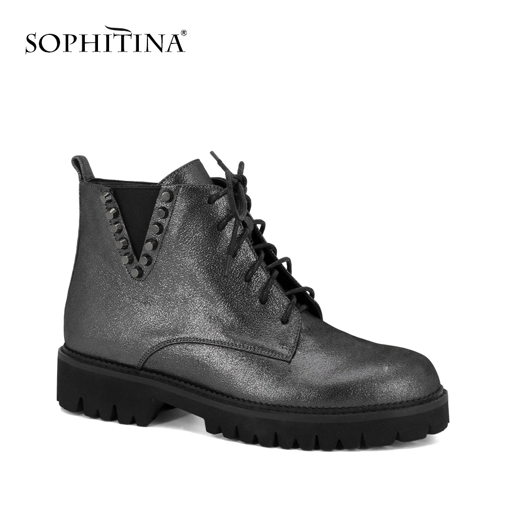 SOPHITINA/новые женские мотоциклетные ботинки из натуральной кожи