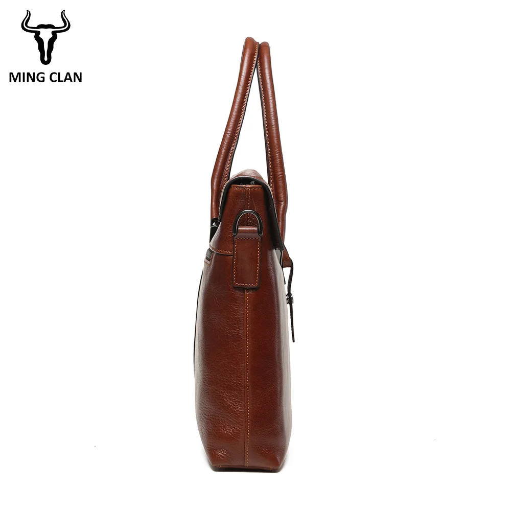 

Mingclan 2018 Fashion Genuine Leather Men Briefcase Brand Shoulder Bag Messenger Bags Causal Handbag Laptop Briefcase Male