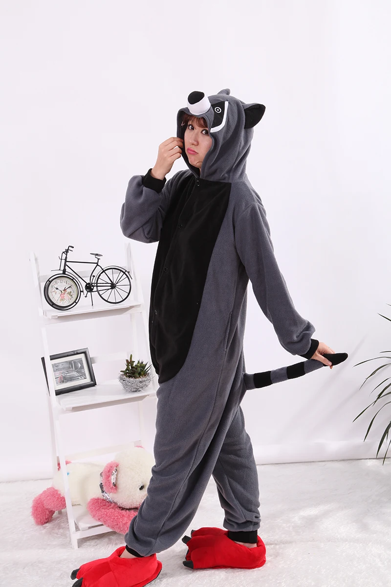 

Adult Onesies Unisex Kigurumi Animal Raccoon Pajamas Novelty Sleepwear Coon Pyjamas Jumpsuit Nightwear Carnival Cosplay Costumes