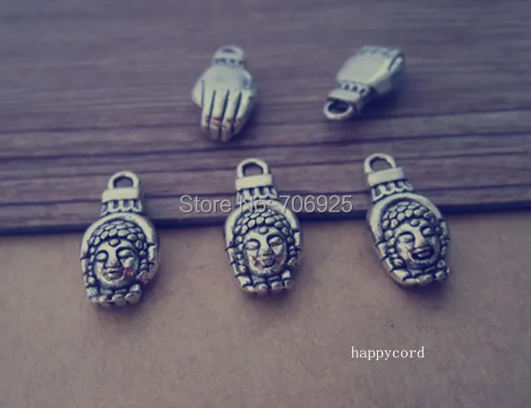 

50pcs/lot antique silver Buddha necklace Pendant Charms 9mmx17mm