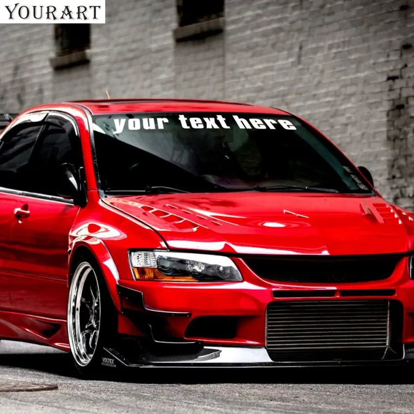 

Yourart 40" Custom Car Stickers Styling JDM Sticker CUSTOM TEXT Script Front Windshield Graphic Vinyl Decal Stickers Voiture