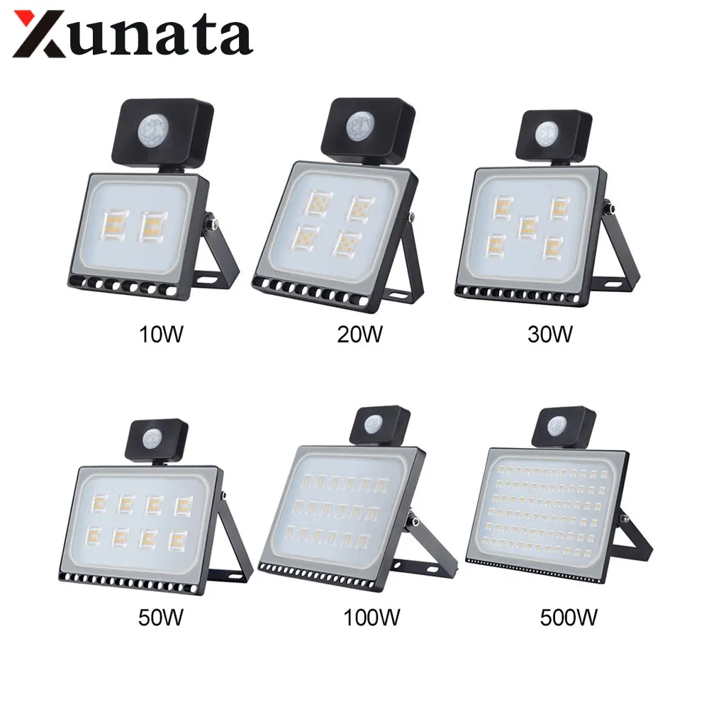 10 Вт 20 30 50 100 IP65 AC220V СВЕТОДИОДНЫЙ Прожектор Открытый Ультратонкий Датчик Wall Garden