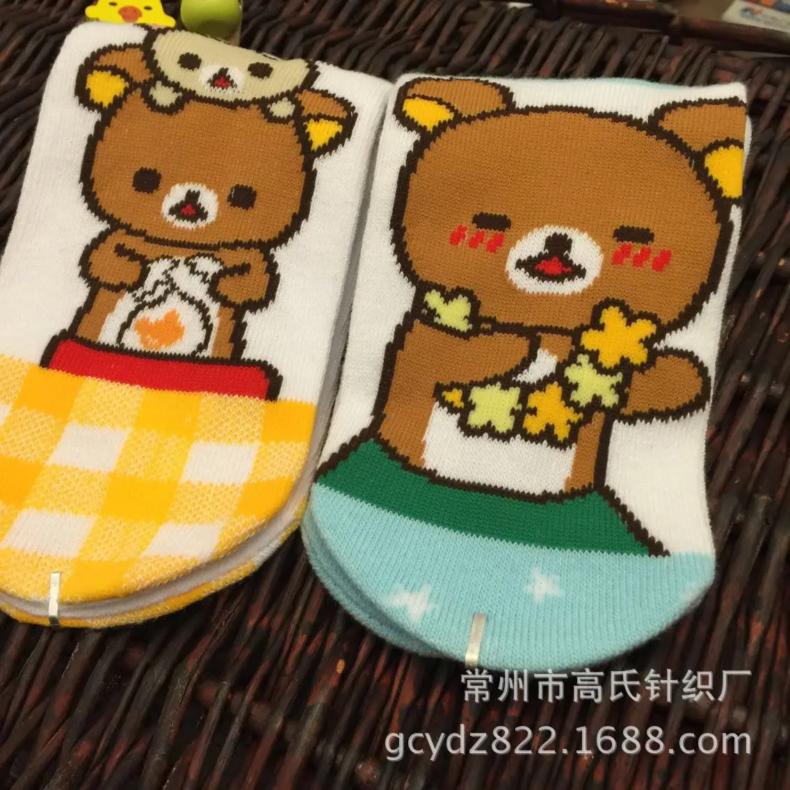 Мультяшные носки с принтом Rilakkuma korilakkuma Kiiroitori милые забавные новинки harajuku сельский ветер повседневные мягкие удобные весна-лето