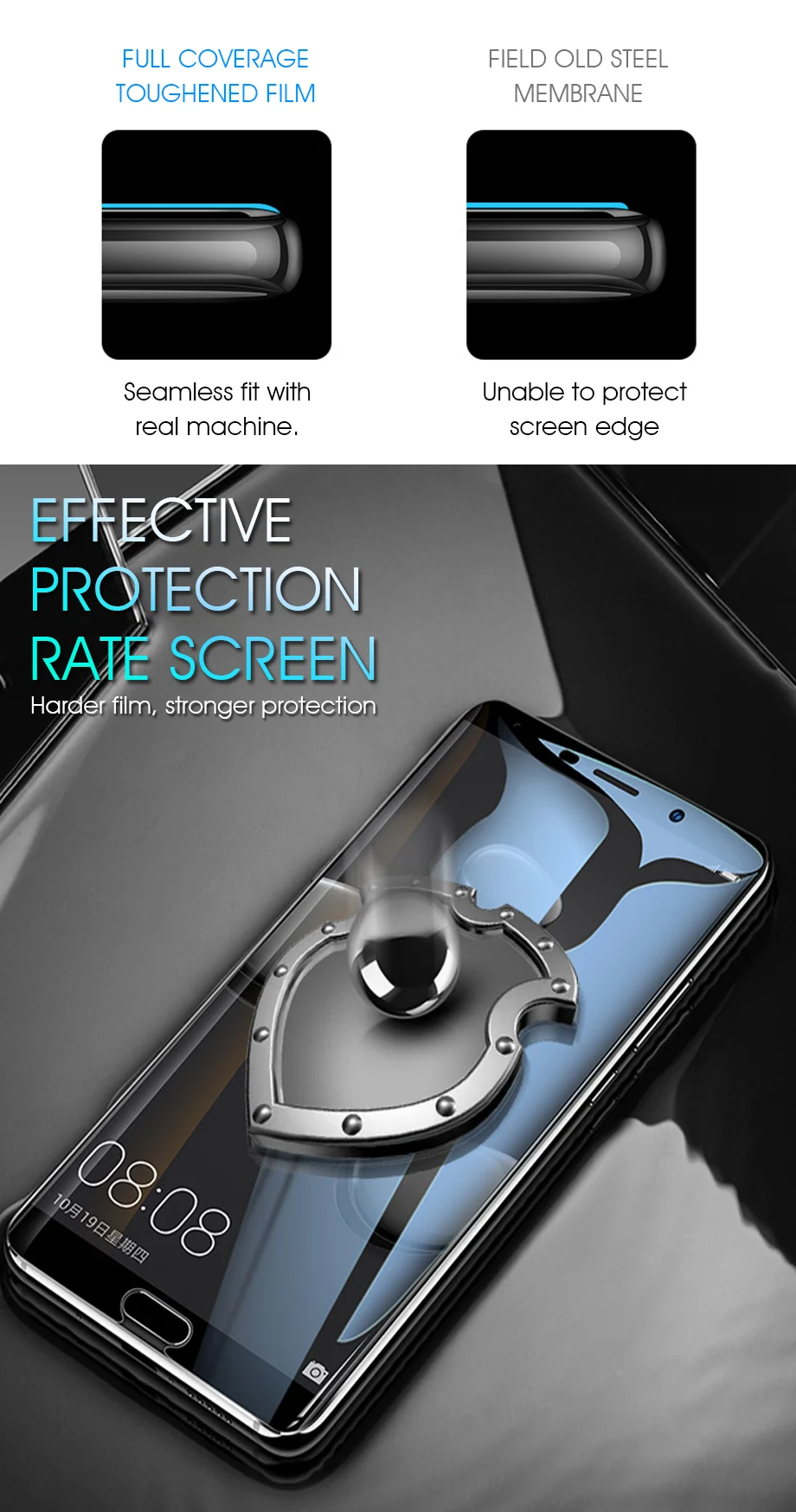 AZV 4D закаленное стекло для huawei P9 P10 Plus P10 P9 Lite Защита экрана для huawei mate 8 9 10 10 PRO 10 Lite защитная пленка