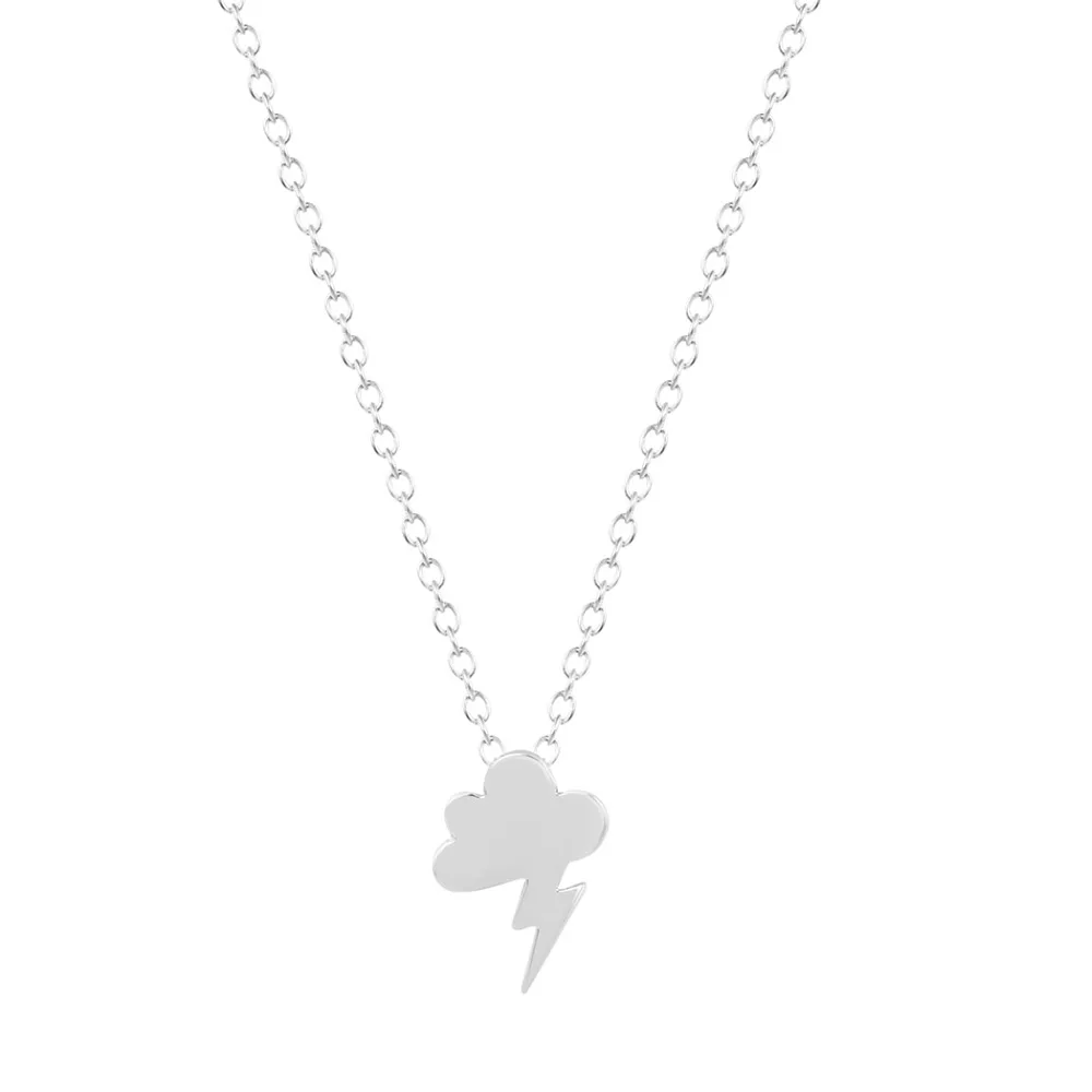 Kinitial Gold Silver Plated Storm Little Cloud Lightning Pendants &amp Necklaces Jewelry Women Statement Bijoux 2017 Collier | Украшения и