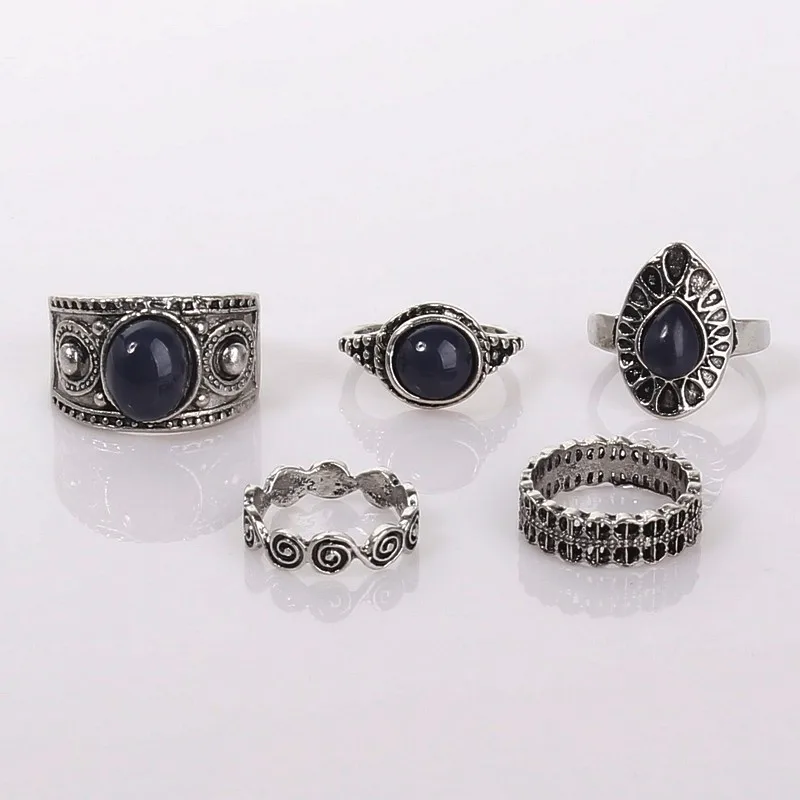 Женский набор из циркония Винтажное кольцо в этническом стиле с волнистыми
