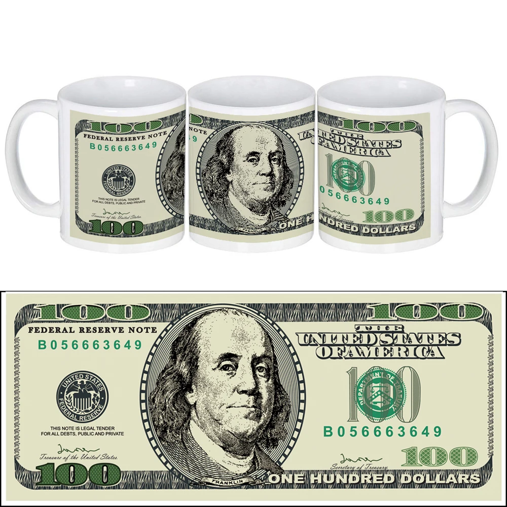 100 USD кофейная чашка 500 евро кружка с молоком 5000 р для воды 10000 KRW чайная забавный