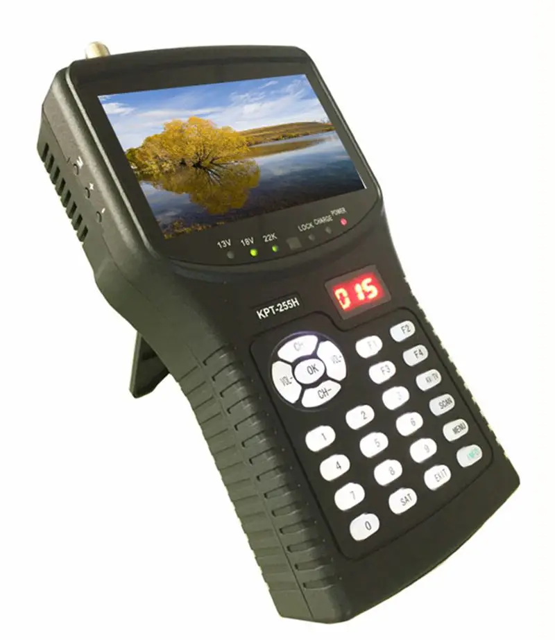 [Натуральная кожа] KPT-255H + AHD TVI CVI DVB-S2 Цифровой спутниковый Finder 4 3 дюймов М CCTV для