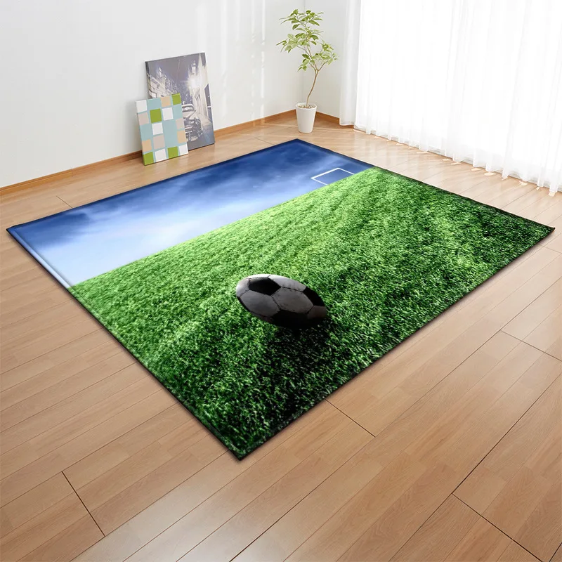 3D ковры из мягкой фланели и футбольным принтом кафе коврик в виде
