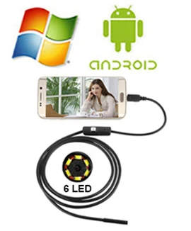 7 мм/5,5 мм 1 м Mirco USB эндоскоп 2 м 6LED эндоскоп камера Android водонепроницаемый трубопровод PCB PC инспекционная мини-камера