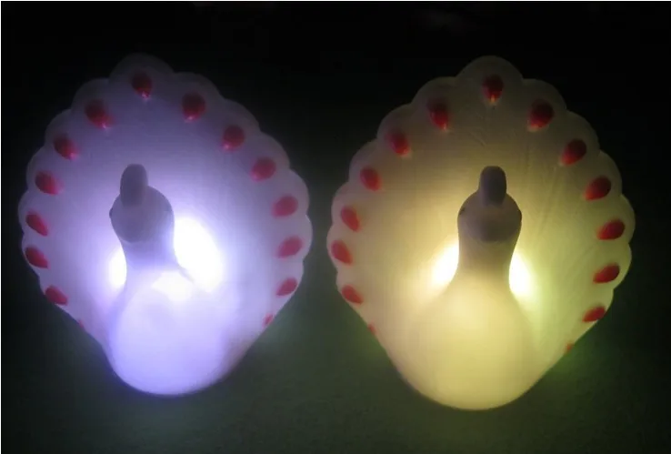 Новый павлин Красочные небольшой светодиодный светильник автоматически